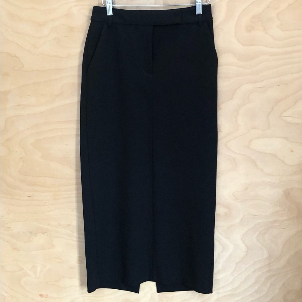 Express Classic Black Pencil Skirt Tailored High Waist Slit Womens Size 2